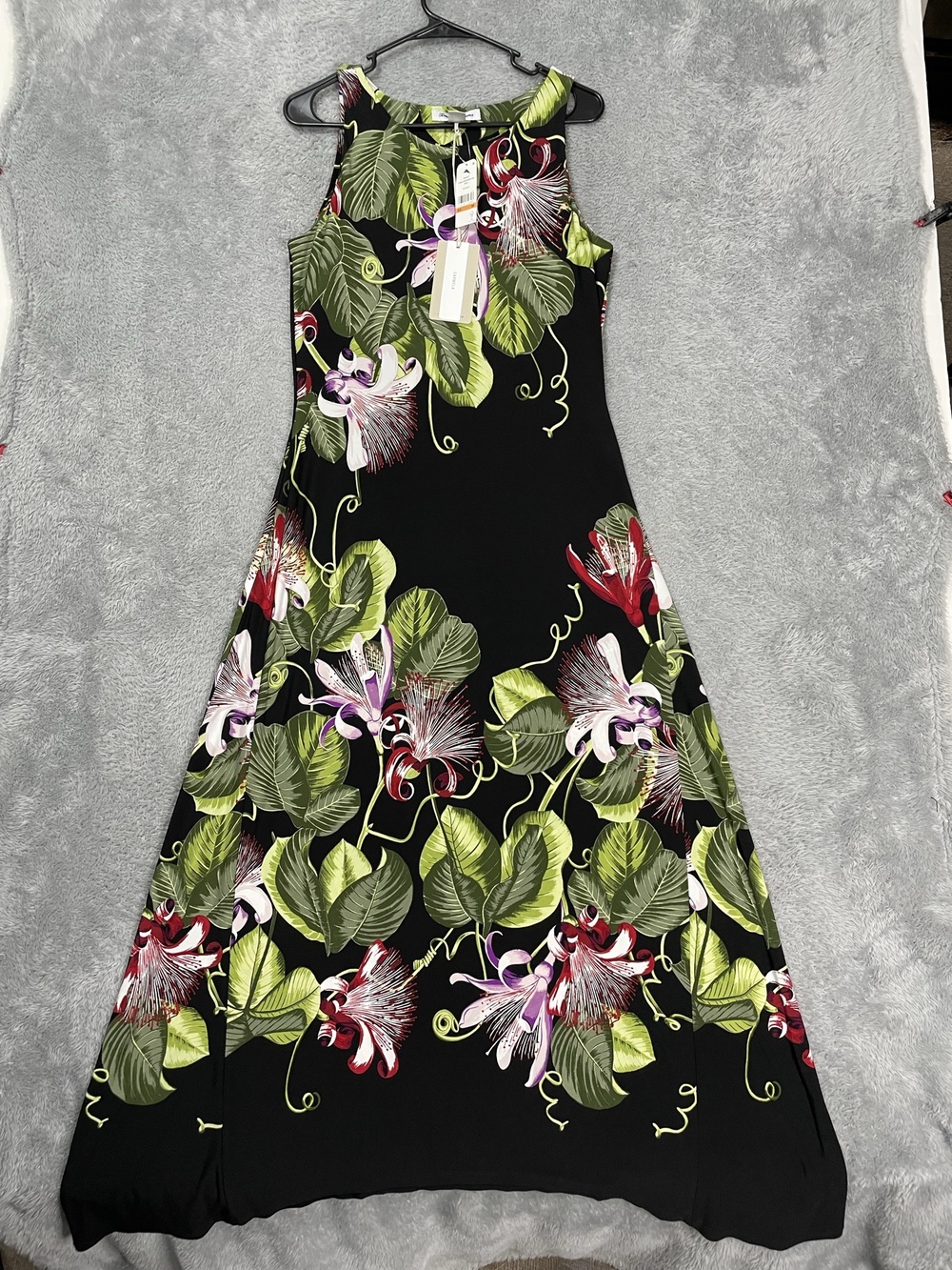 Tommy Bahama Maxi Dress Womens S Black Tropical Floral Enchantment Carmela NWT